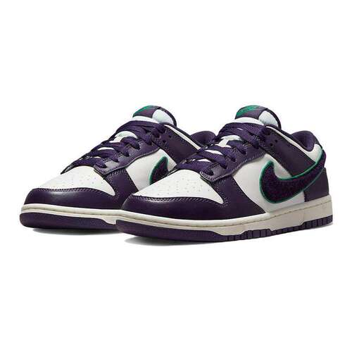 正品耐克Nike Dunk Low 白紫 摇粒绒复古低帮休闲板鞋 DQ7683-100
