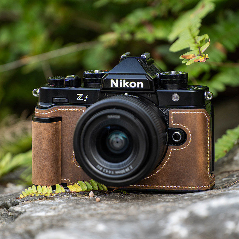 摄侣SHELV适用尼康Zf手柄保护套相机包皮套手工牛皮底座复古Nikonzf皮壳真皮斜跨肩带快拆手腕带装饰配件