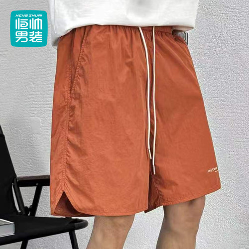 恒帅男装男士速干短裤夏季新款薄款透气抽绳五分裤宽松百搭休闲裤
