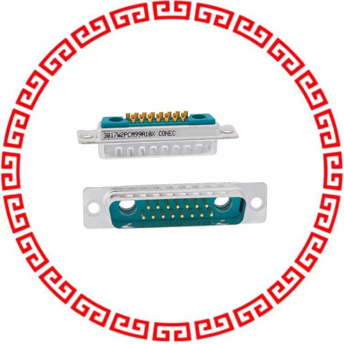 3017W2PCM99A10X CONN D-SUB PLUG 17P STR SLDR CUP