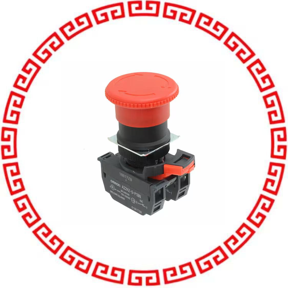 A22NE-M-P202-N SWITCH E-STOP DPST-NC 10A PUSH