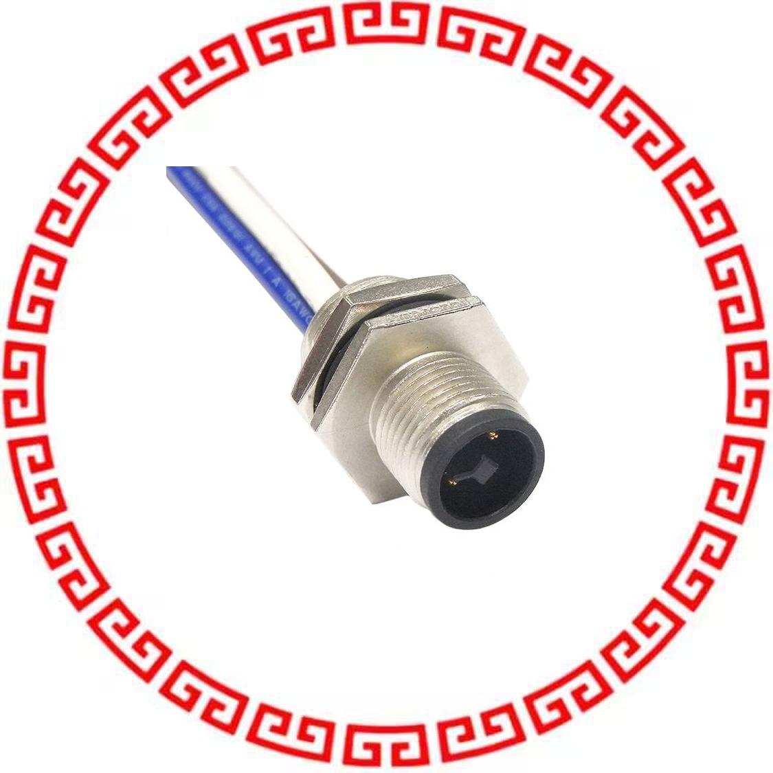 M12T-04PMMS-SH8B15 CBL MALE TO WIRE LEAD 4POS 0.49'