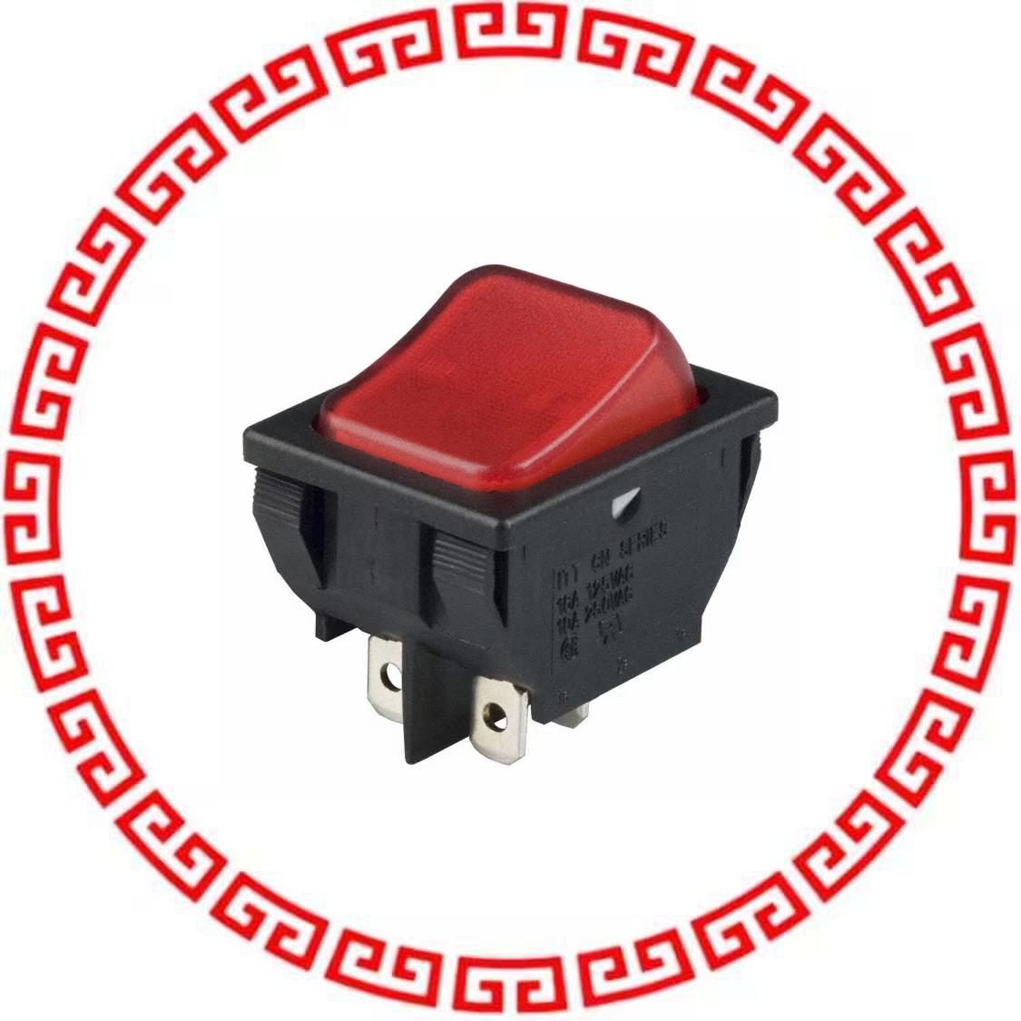 CN202J3RS215Q8 SWITCH ROCKER DPST 16A 125V