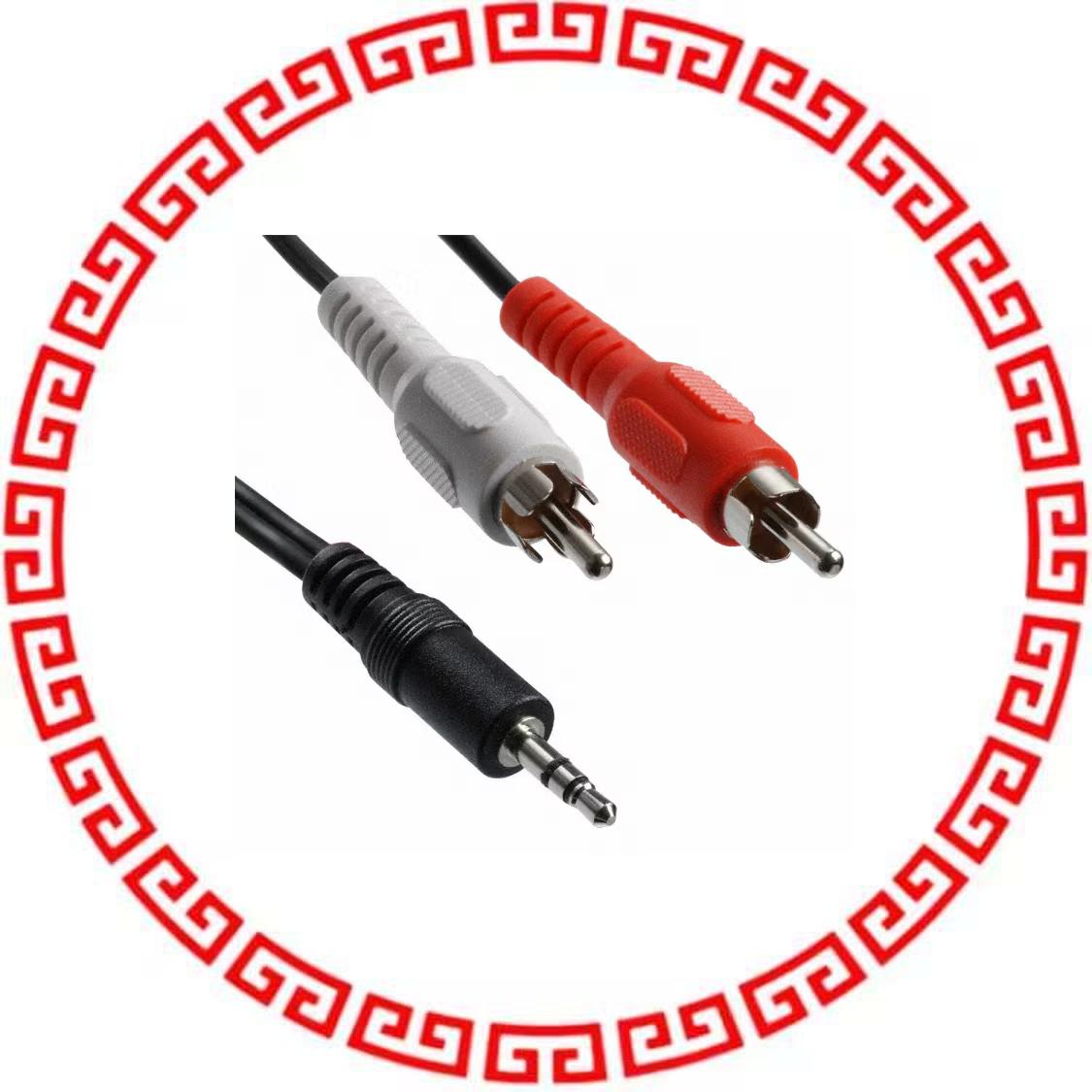 AK243-2 CABLE 3.5MM STEREO-2PHONO PLUGS