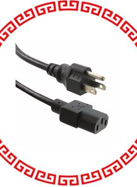 312126-01 CORD 18AWG 3COND 12' BLACK SJT