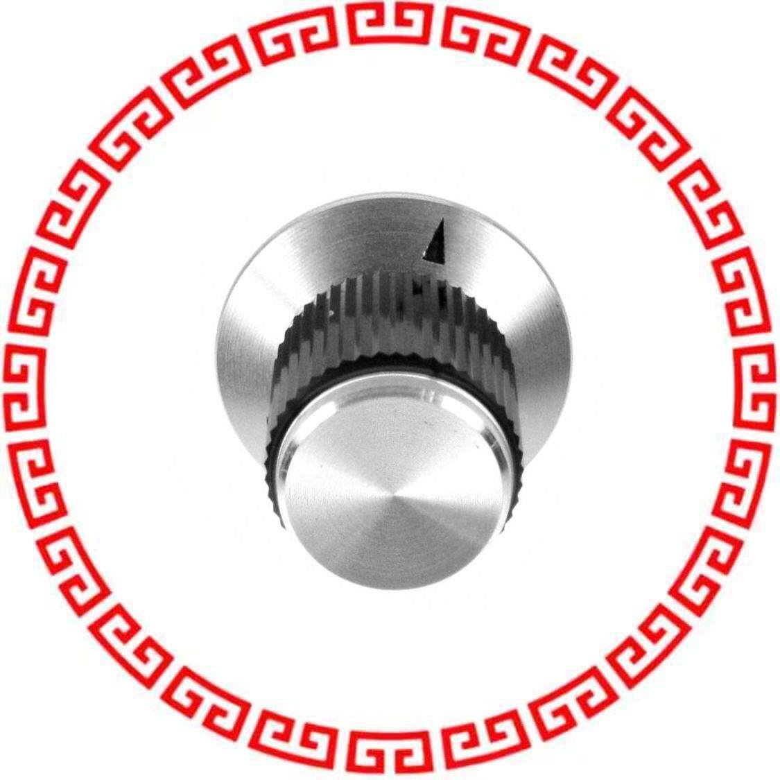 KNS501BA1/4 KNOB KNURLED W/SKRT 0.250 METAL