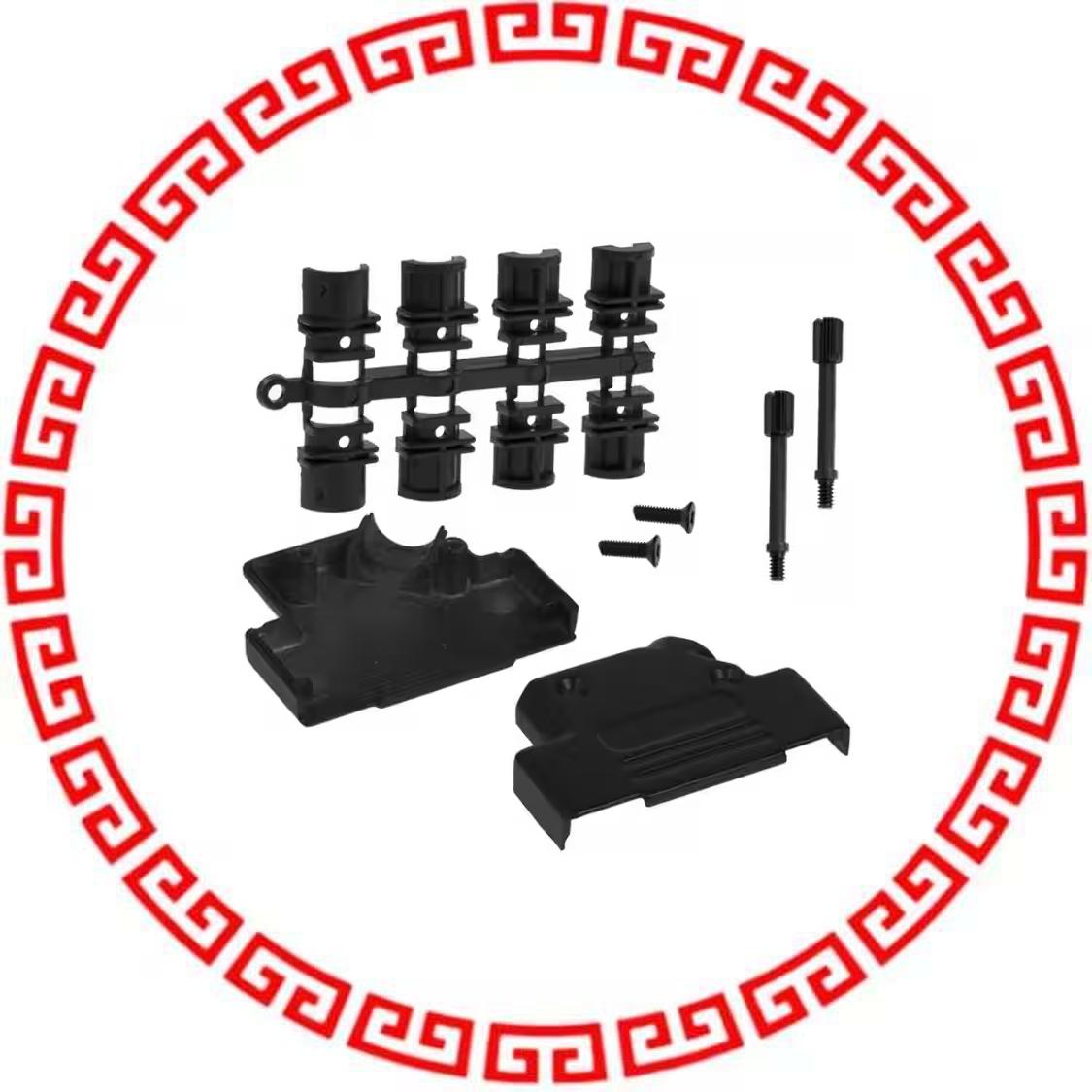 971-025-040R011 BACKSHELL DB25 DIECAST BLK 45DEG