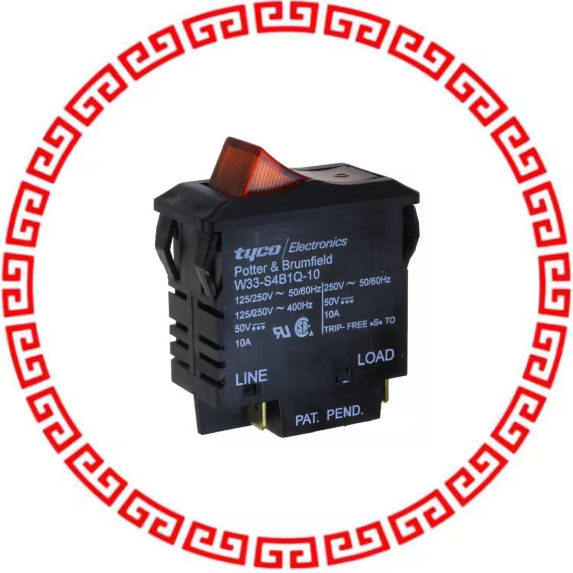 W33-S4B1Q-10 CIR BRKR THRM 10A 250VAC 50VDC