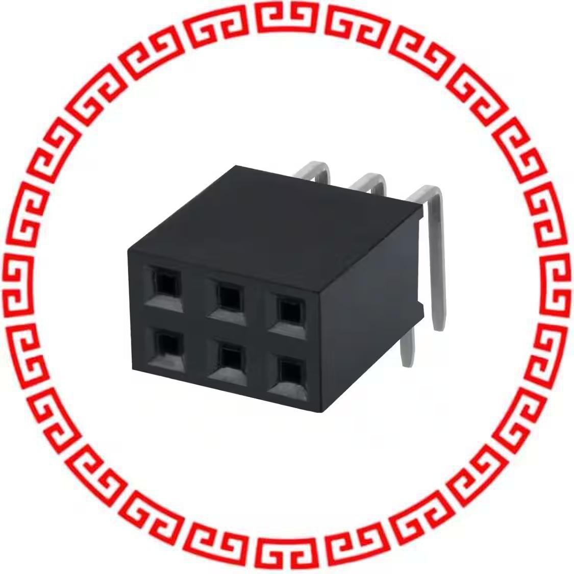 PPTC032LJBN-RC CONN FEMALE 6POS DL .1 R/A TIN