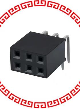 PPTC032LJBN-RC CONN FEMALE 6POS DL .1 R/A TIN