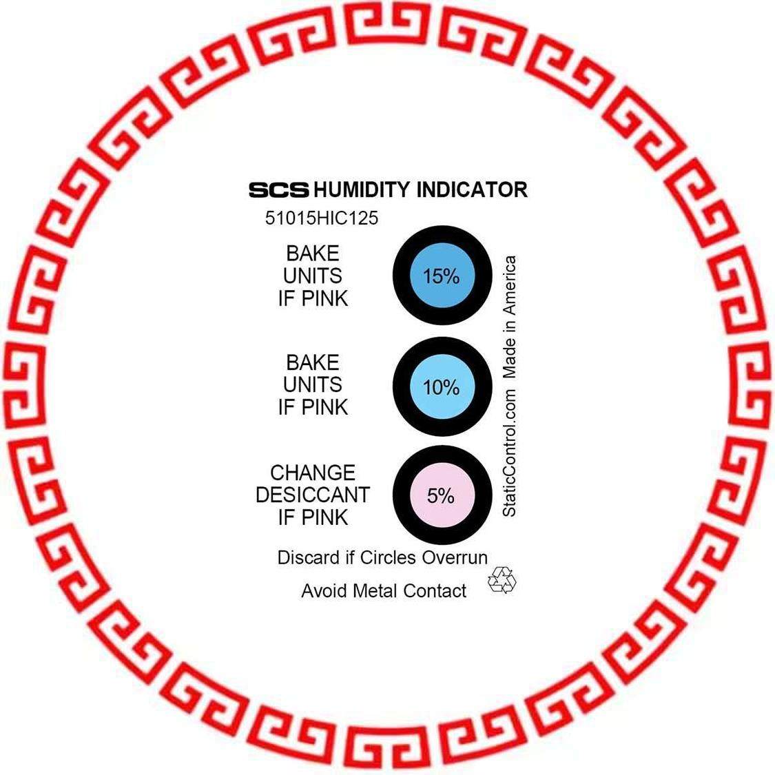 51015HIC125 HUMIDITY INDICATOR 3 SPOT 125PCS