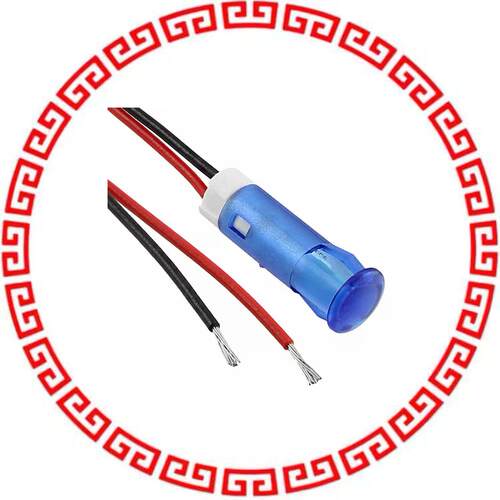 QS63XXB12 INDICATOR 6MM FIXED BLU 12V WIRE