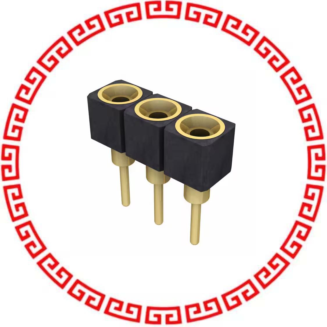 SS-103-G-2 CONN RCPT .100 3POS GOLD T/H