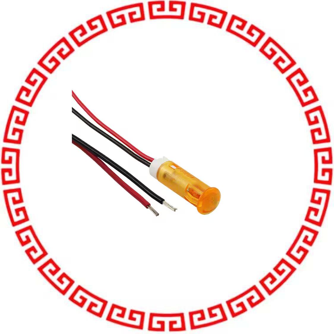 QS63XXO12 INDICATOR 6MM FIXED ORA 12V WIRE