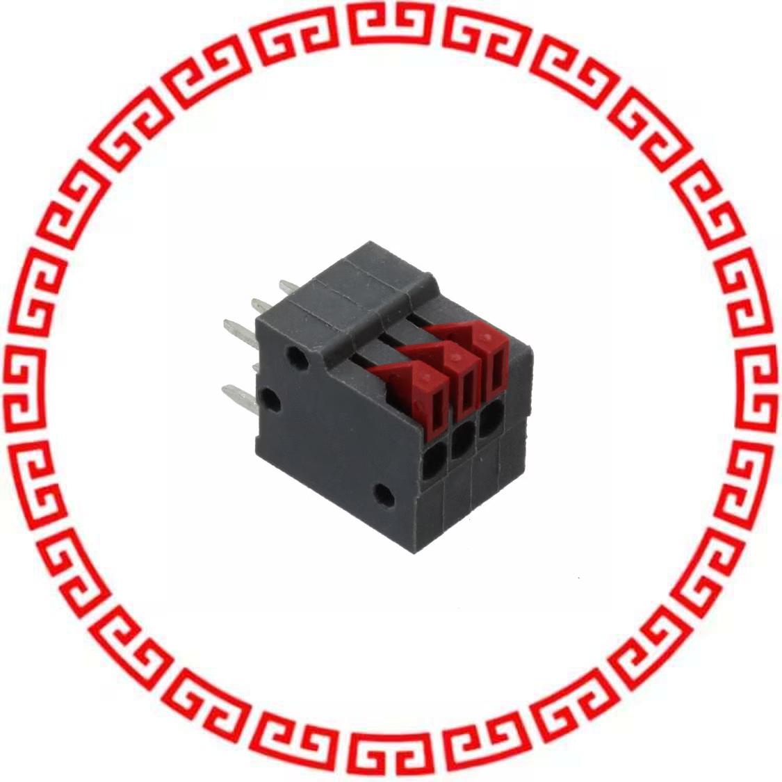 32.4453 PUSHIN PCB TERM 3P 2.54MM 6A GRY