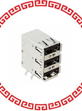 33UBAR-TSN1R CONN USB A STACKED PCB R/A