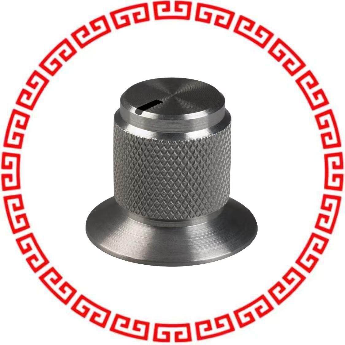 OESL-50-1-5 KNOB KNURLED W/SKRT 0.250 METAL