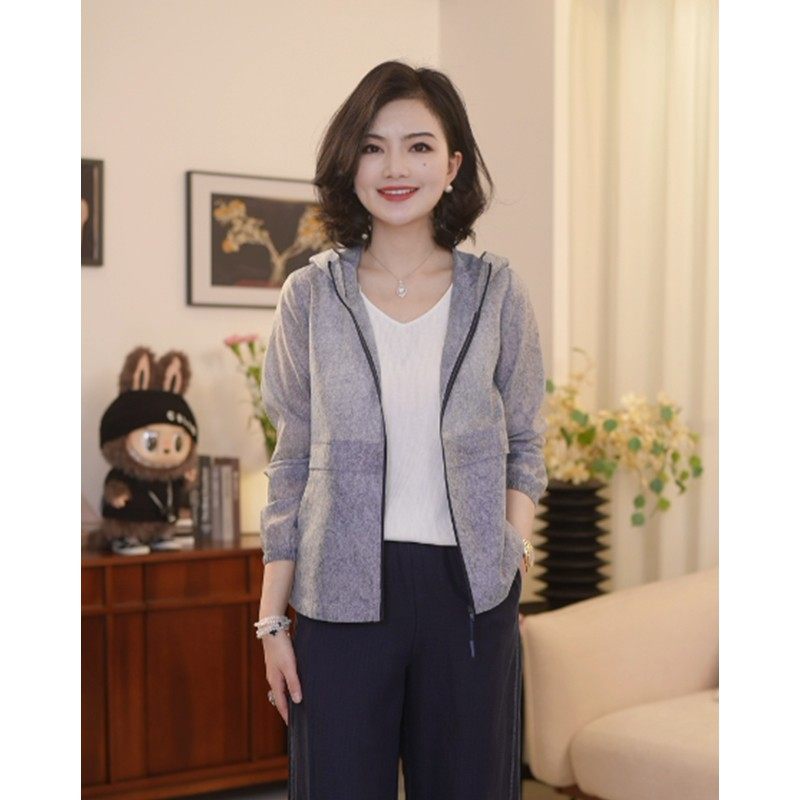 枫竺轻量化连帽口袋百搭长袖薄款外套女早春2026新款休闲户外衣