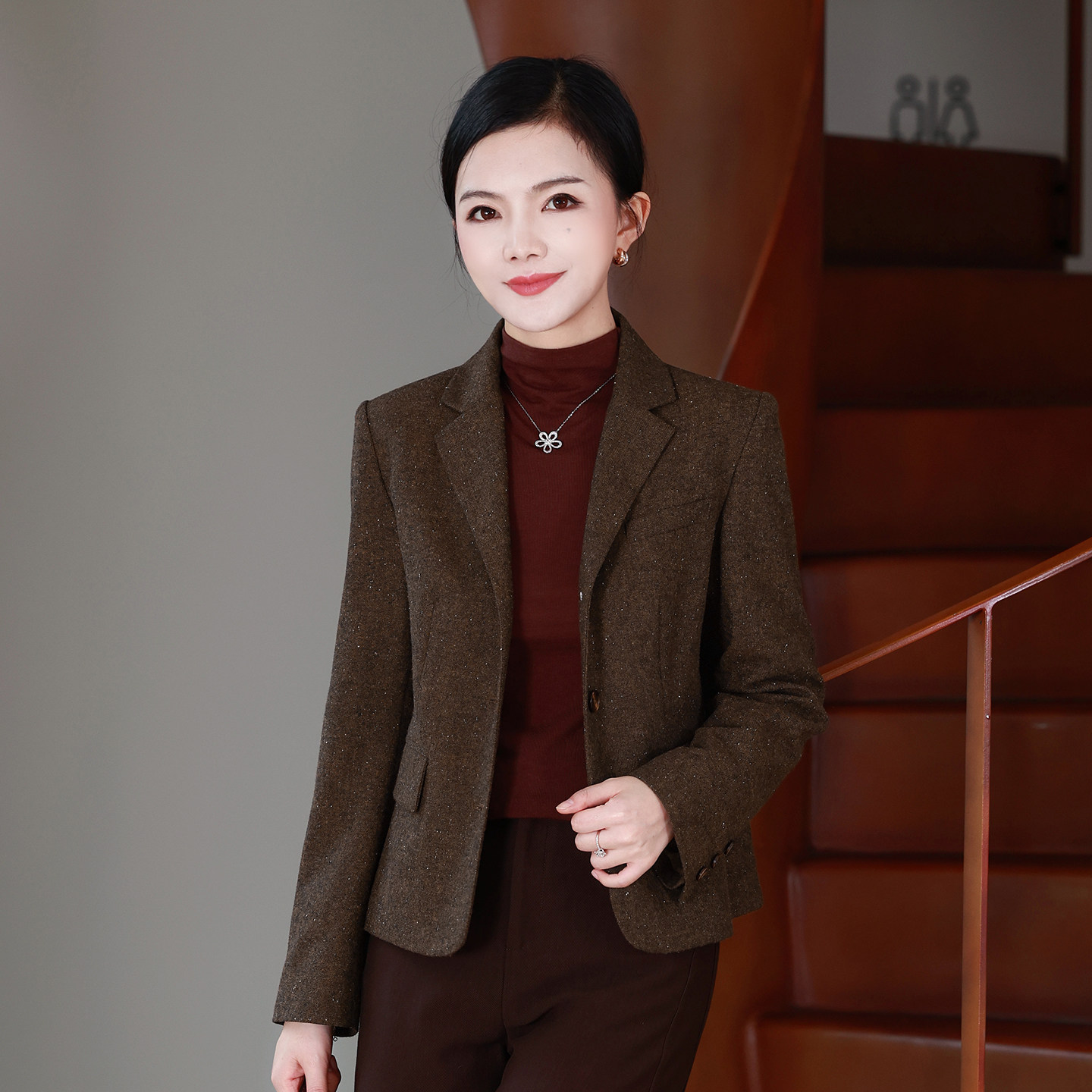 枫竺阿楠高智感羊毛正肩西装外套