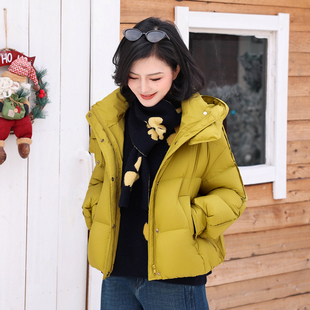 枫竺90白鸭绒连帽立领零压感羽绒服女小个子短款2025冬季保暖外套