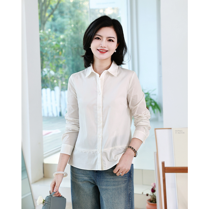2025春季新款女装白色衬衫