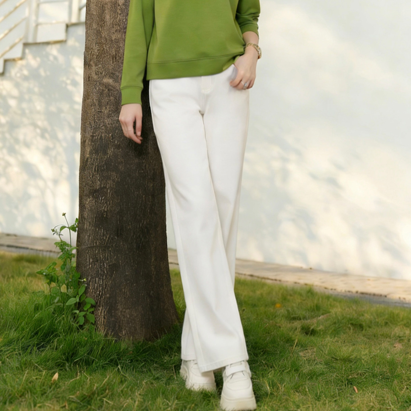 【随心弹】枫竺中高腰窄版显瘦四面弹牛仔裤女2026春夏百搭长裤子