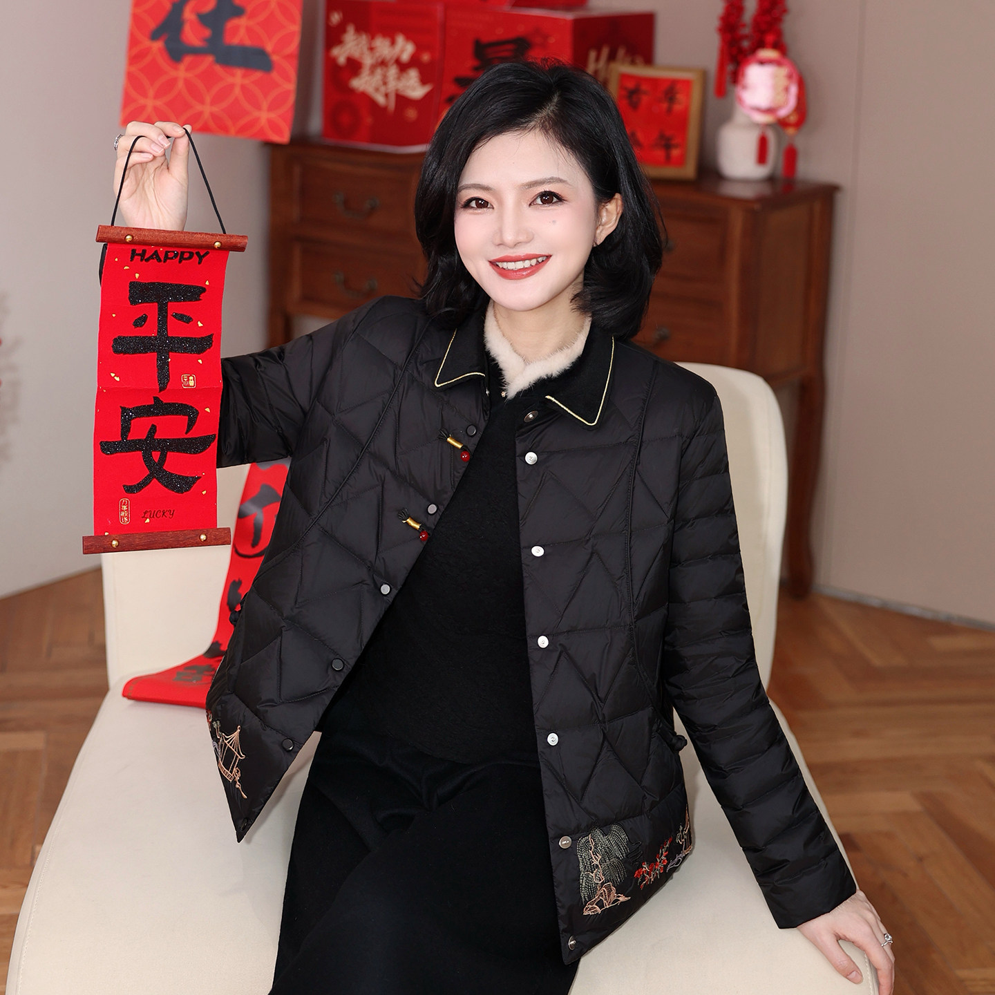 枫竺新中式国风刺绣90白鸭绒羽绒服女短款2025冬季过年穿搭外套,女装/女士精品,羽绒服,淘宝优惠券,粉丝福利购,淘宝优惠卷