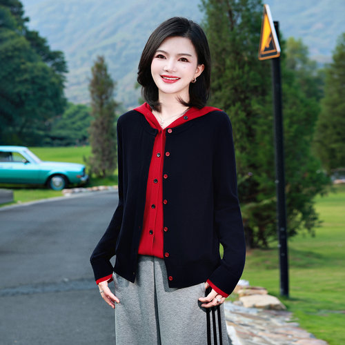 枫竺阿楠假两件羊毛针织衫上衣女