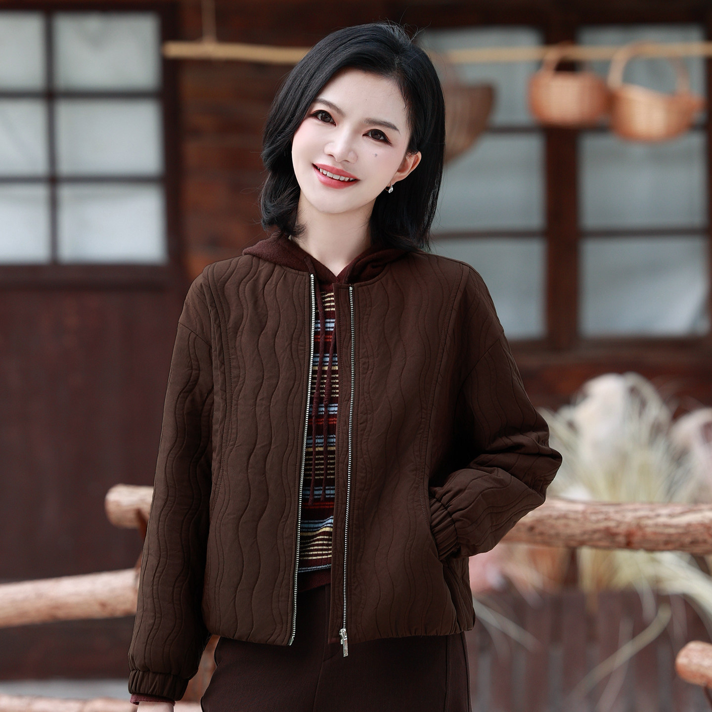 枫竺阿楠轻薄休闲百搭棉服外套女