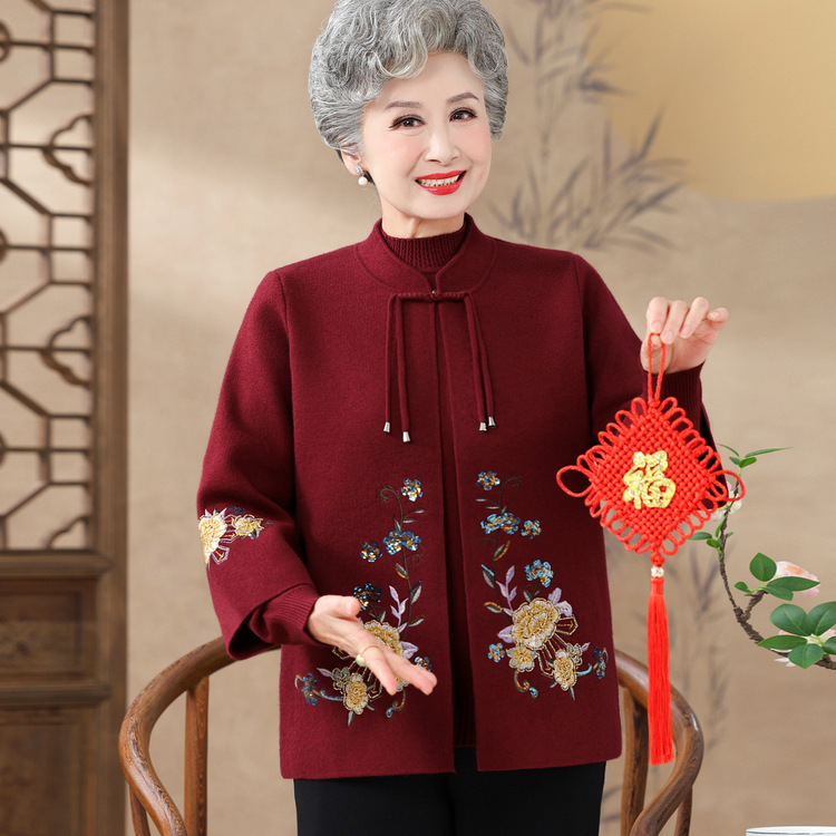 新中式妈妈秋装中老年女中老年