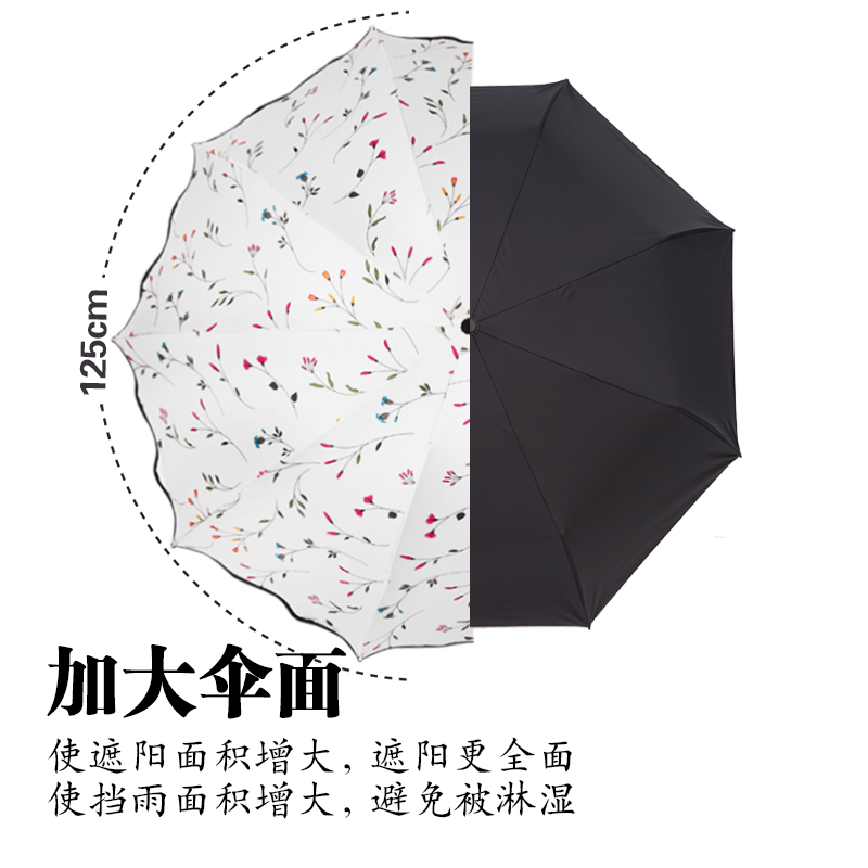 高档雨伞大号双人折叠结实太阳伞女晴雨两用防晒防遮阳伞三人伞