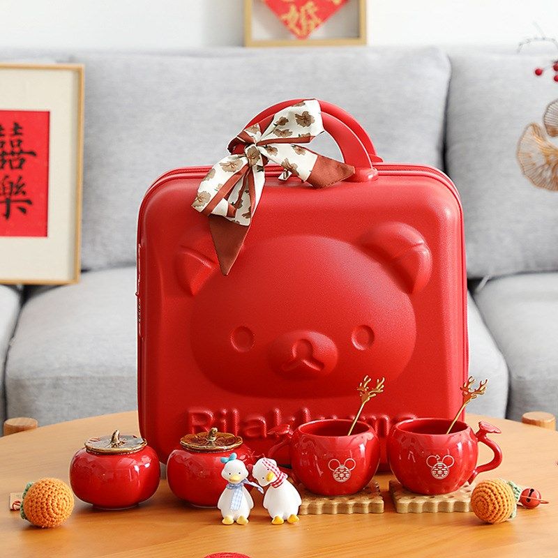 速发结新礼物送婚蜜闺人伴手礼实用柿子情侣杯子摆件礼盒