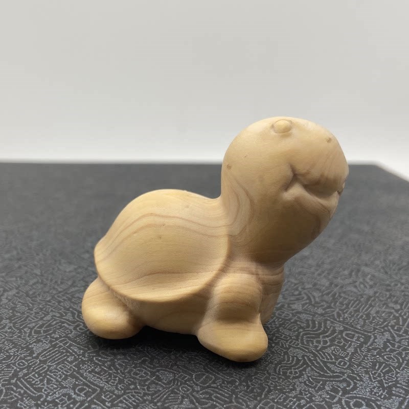 速发小叶黄杨木雕茶宠摆件富甲天下可爱乌龟手把件萌宠手把玩工艺