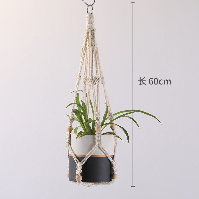 速发跨境货约物挂花盆网兜 简源花盆吊篮室内外植悬挂钩吊绳
