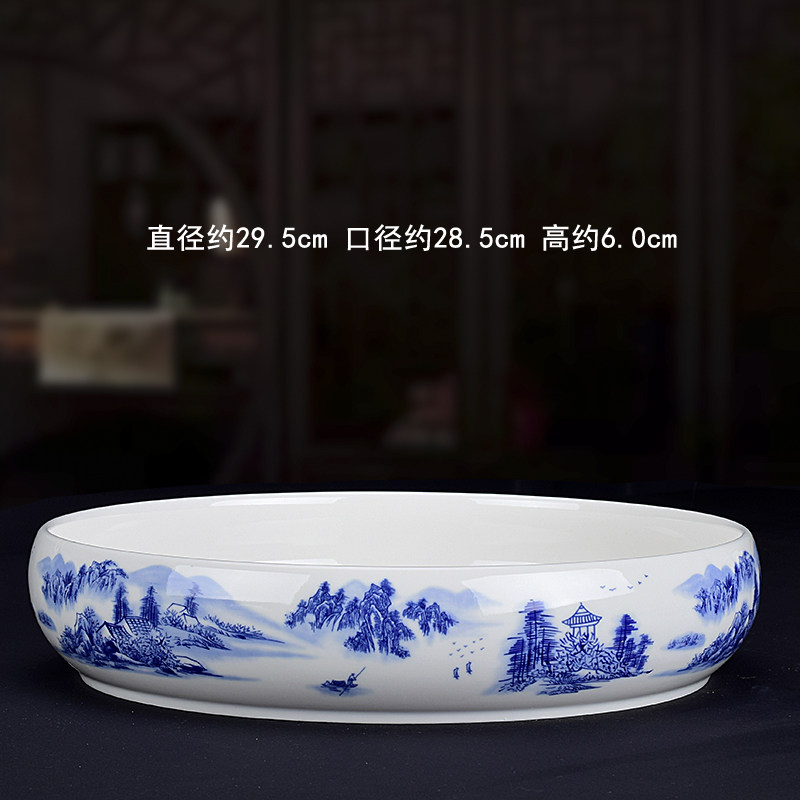 速发上水石专用盆特大号水仙花盆陶瓷碗莲铜钱草大口径水培无孔一