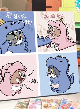 速发猫和字鼠数老油画油色儿童手工丙烯画填彩填充解压装饰画