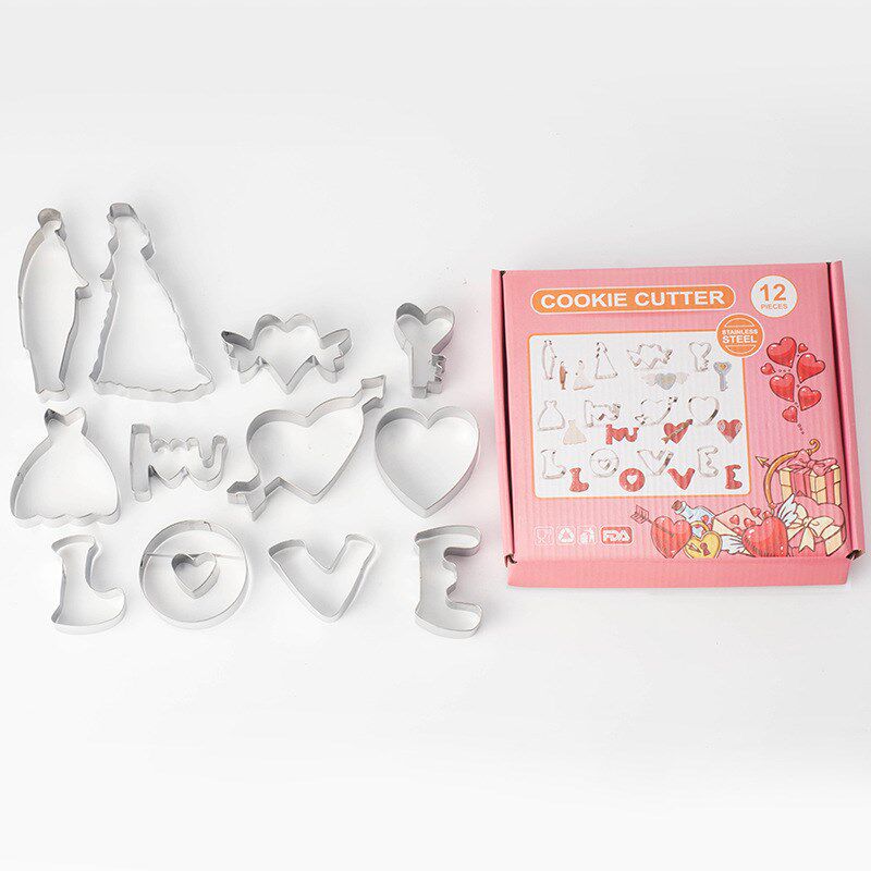 速发情人节主题m干模具翻糖蛋糕烘焙c具曲奇饼干模Bis工uit 饼d