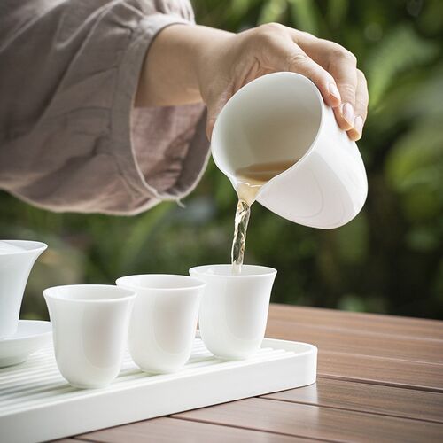 速发羊脂玉快功杯瓷外陶户便携式旅行客夫茶具泡茶套装车载商务礼
