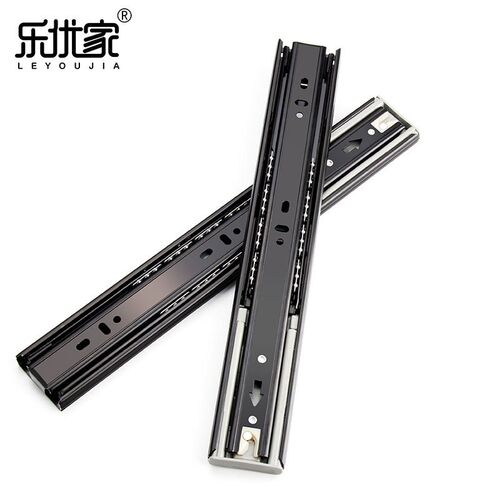 速发滚珠静音不锈滑三静钢轨导轨轨道抽屉滑轨三节节音缓冲阻尼道