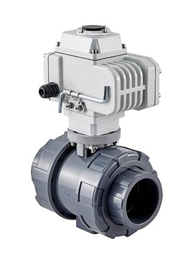 速发远恩电动UPVC球阀Q61F-11S 防腐蚀酸碱电动塑料UPVC D205 0