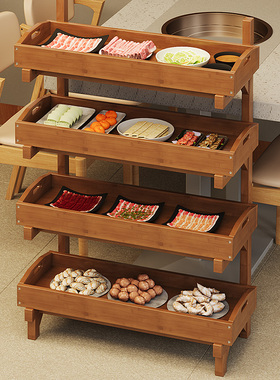 速发置物架子架菜多层火盘店专用厨房放菜品分层架饭店商用蔬菜锅