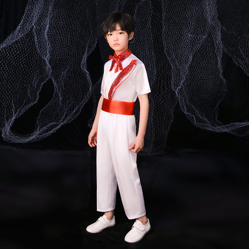 速发六礼儿童大合唱演出服小学生朗诵红歌表演服一童合唱团男服
