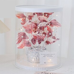 速发手工蝴蝶有材花花束钱礼包创意料盒生日礼物闺蜜友七夕礼物a