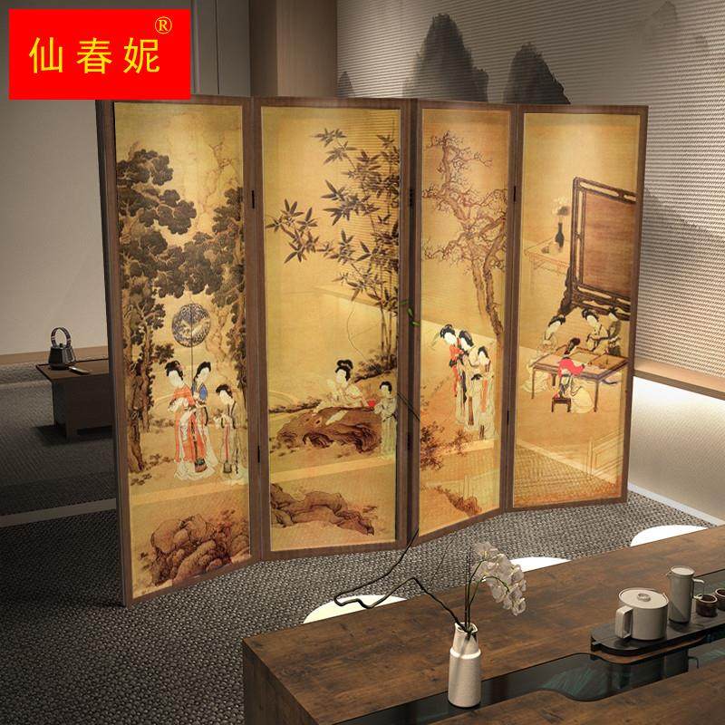速发《仕画》中式复古动屏风隔玄客厅装饰断关茶室背景移典原木折,住宅家具,儿童踏脚凳（原婴童）,淘宝优惠券,粉丝福利购,淘宝优惠卷