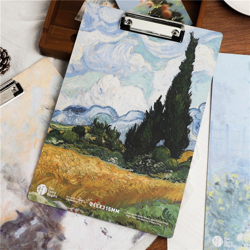 速发初画A4木质文件夹文艺复古油品夹板字卷夹板夹学生写试板垫板