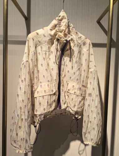 衣长50起【晓雯严选】米底紫花防晒服女短款宽松显瘦 N715-S03012