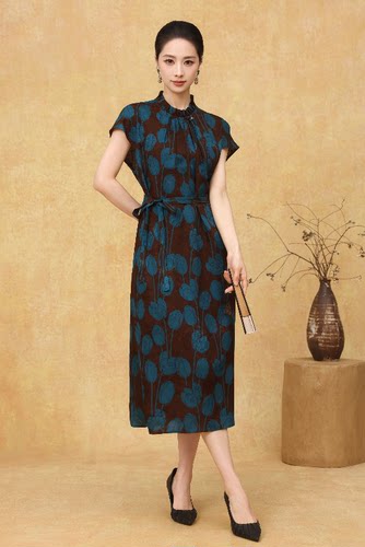 主图有尺码表【晓雯严选】桑蚕丝香云纱连衣裙 F283-27L2011
