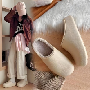 时尚休闲系列┇冬季新款包头棉拖鞋女居家防滑防水棉拖男外穿