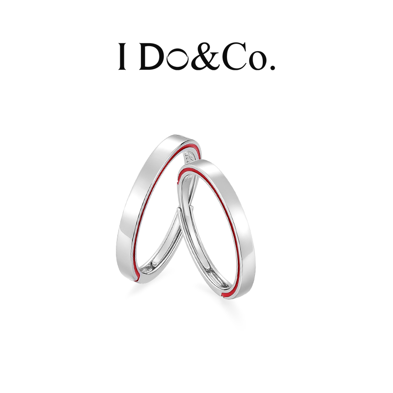 一线牵情侣对戒红线戒指