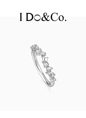 I Do&Co.锆石款戒指女单戒999纯银开口戒 小众设计超闪礼物送闺蜜